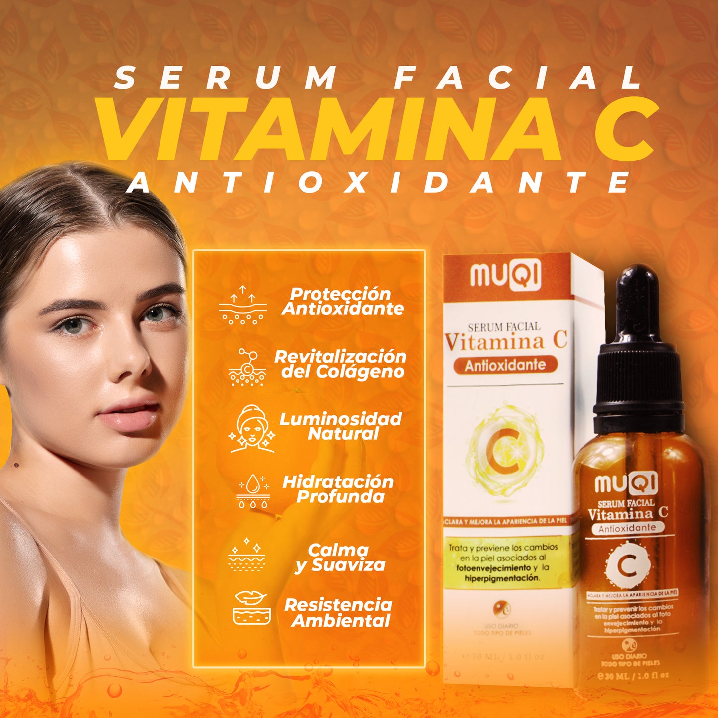 Sérum facial con vitamina C Muqi 30ml
